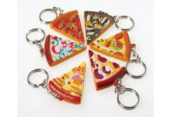 Assorted Pizza Slice Key Chains